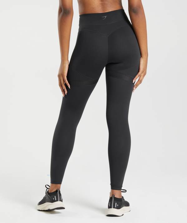Damske Legíny Gymshark Whitney Mesh Čierne | LZ0748593